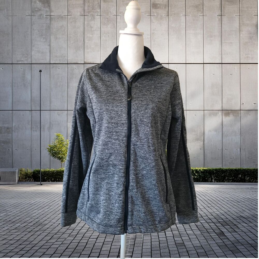 Antigua Jacket Women's Size Medium Blue/Grey Fleece Lined. Pockets Zip-Up